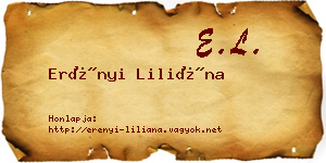 Erényi Liliána névjegykártya
